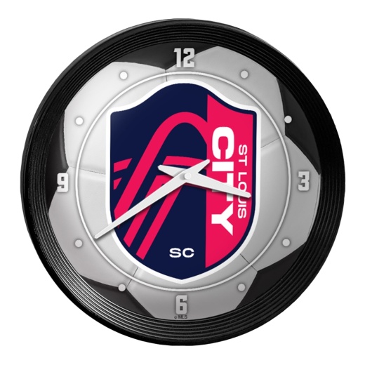 St. Louis Citysc: Soccer Ball Ribbed Frame Wall Clock