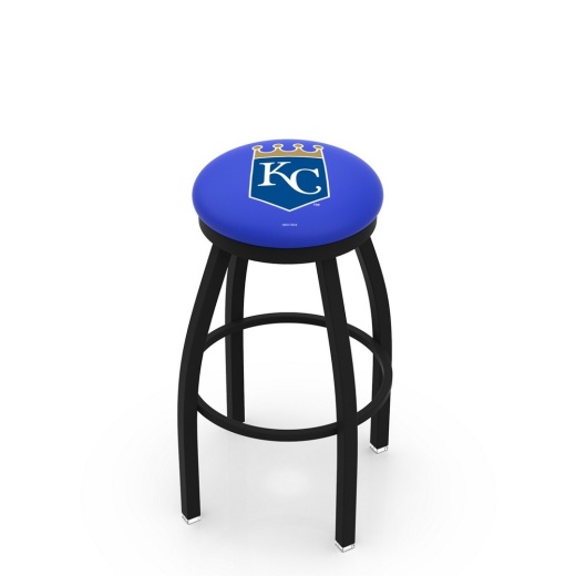L8b2b Kansas City Royals Swivel Stool With Black Wrinkle Finish By Hbs