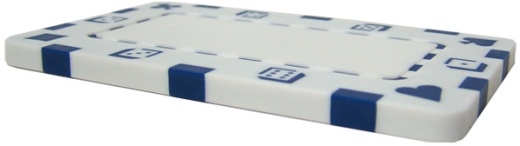 5 White Rectangular Poker Chips