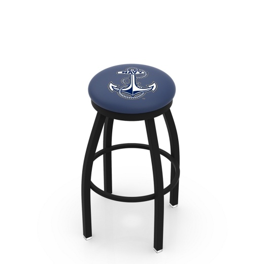 L8b2b Black Wrinkle Us Naval Academy (Navy) Swivel Bar Stool With Accent Ring By Holland Bar Stool Company