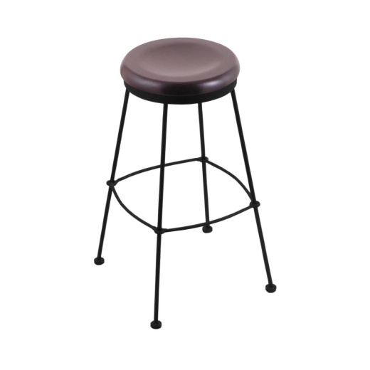 3030 Stationary Stool With Black Wrinkle Finish And Dark Cherry Maple Seat 25 Inch - Counter Stool