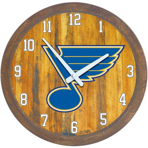 St. Louis Blues: "Faux" Barrel Top Wall Clock