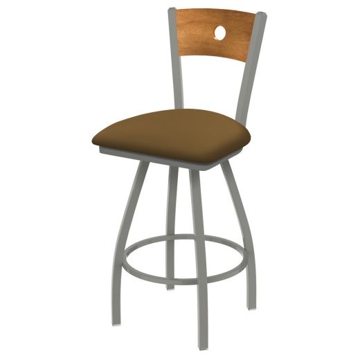 Xl 830 Voltaire Swivel Stool With Anodized Nickel Finish, Medium Back, And Canter Saddle Seat