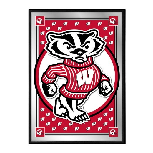 Wisconsin Badgers: Team Spirit, Mascot Framed Mirrored Wall Sign