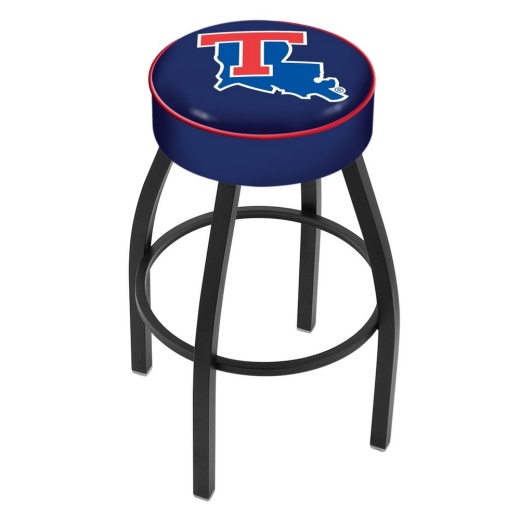 L8b1 4" Louisiana Tech Cushion Seat With Black Wrinkle Base Swivel Bar Stool By Holland Bar Stool Company