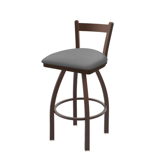 821 Catalina Low Back Swivel Stool With Bronze Finish And Canter Folkstone Grey Seat