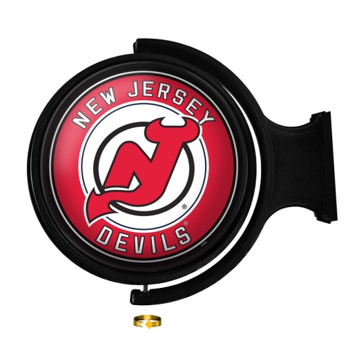 Jersey Devils: Original Round Illuminated Rotating Wall Sign