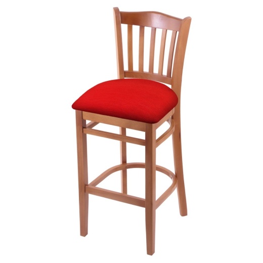 3120 30" Bar Stool With Medium Finish And Canter Red Seat