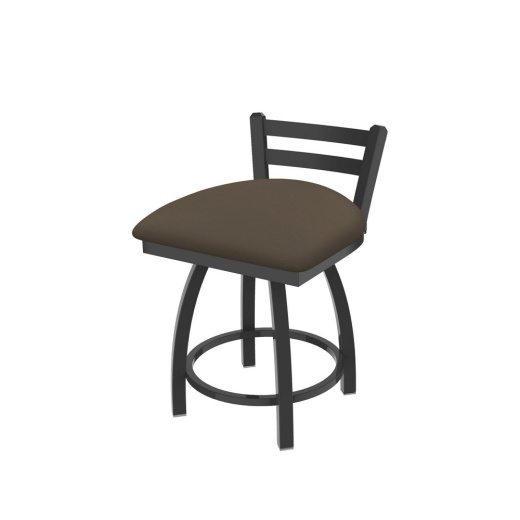 411 Jackie 18" Low Back Swivel Vanity Stool With Pewter Finish And Canter Earth Seat