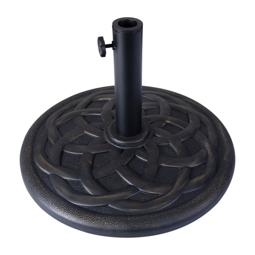Kona Universal Bronze Cement Patio Umbrella Base With Weatherproof Plastic Polymer Coating 19.25" Diameter