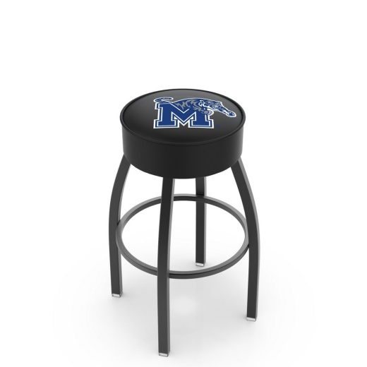 L8b1 4" Memphis Cushion Seat With Black Wrinkle Base Swivel Bar Stool By Holland Bar Stool Company