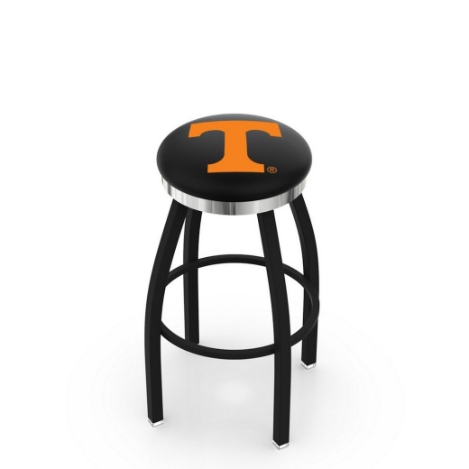 L8b2c Black Wrinkle Tennessee Swivel Bar Stool With Chrome Accent Ring By Holland Bar Stool Company