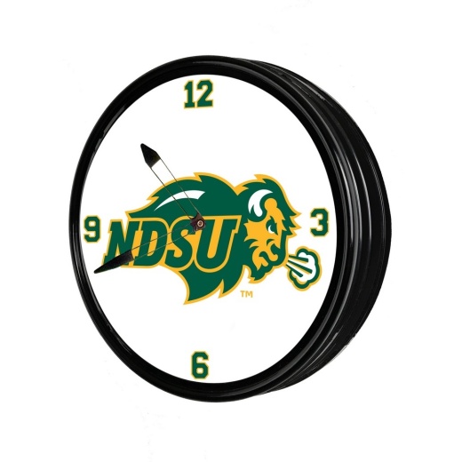 Ndsu North Dakota State Bison 19" Led Team Spirit Clockprimary Logo