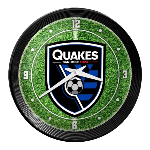 San Jose Earthquakes: Pitch Ribbed Frame Wall Clock