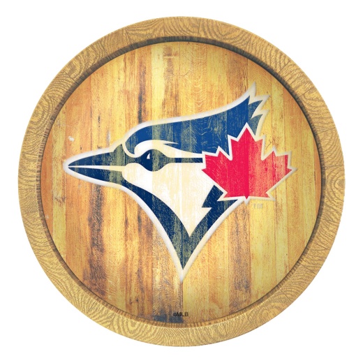 Toronto Blue Jays: Logo Weathered "Faux" Barrel Top Sign