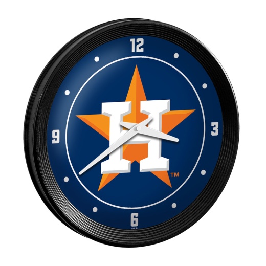 Houston Astros: Logo Ribbed Frame Wall Clock