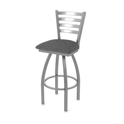 410 Jackie Swivel Stool With Stainless Finish And Graph Coal Seat