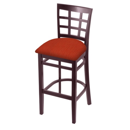 3130 Stool With Dark Cherry Finish And Graph Poppy Seat