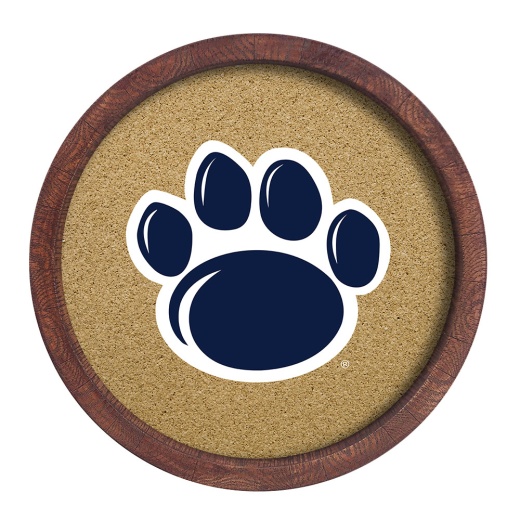 Penn State Nittany Lions: Paw "Faux" Barrel Framed Cork Board