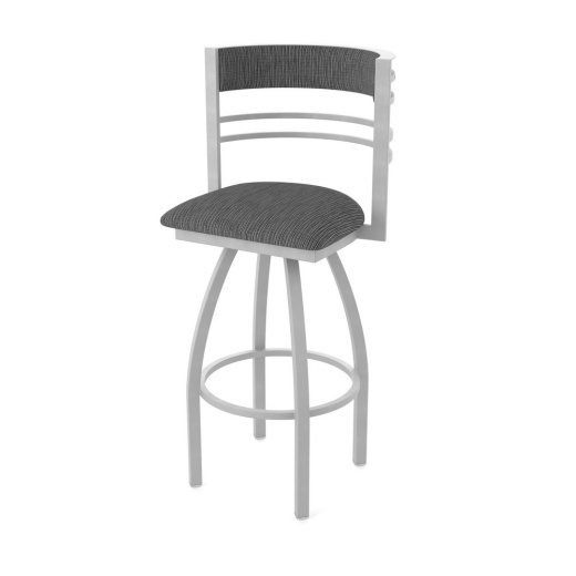 860 Hunter Swivel Stool With Anodized Nickel Finish And Graph Coal Seat And Back