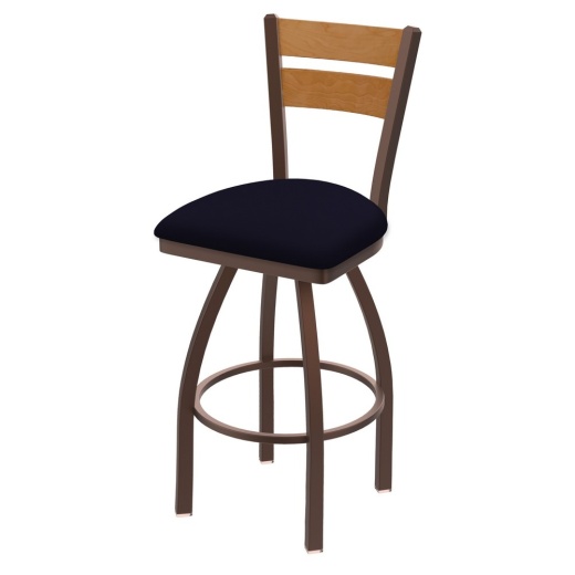 832 Thor Swivel Stool With Bronze Finish, Medium Back And Canter Twilight Seat
