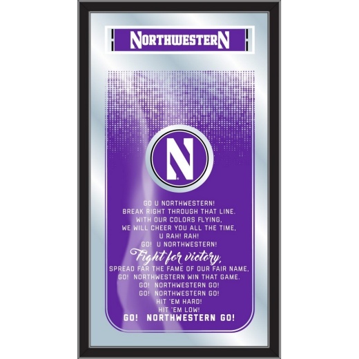 Northwestern 26" X 15" Fight Song Mirror By Holland Bar Stool Company
