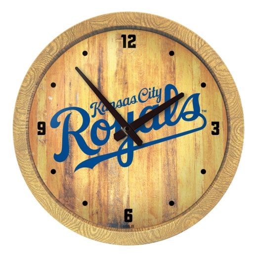 Kansas City Royals: Wordmark "Faux" Barrel Top Clock