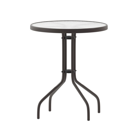 Bellamy 23.75'' Bronze Round Tempered Glass Metal Table