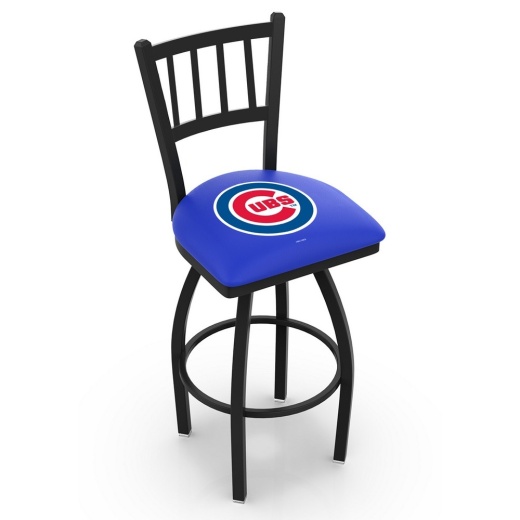L018 Chicago Cubs Swivel Stool With Black Wrinkle Finish By Hbs
