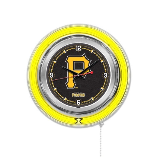 Pittsburgh Pirates Double Neon Wall Clock By Holland Bar Stool