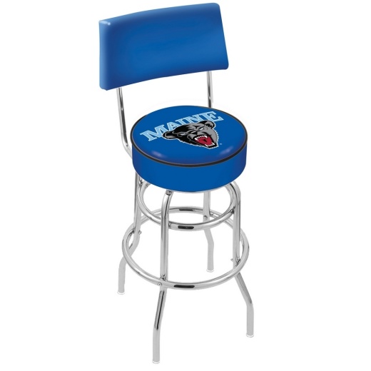 L7c4 Chrome Double Ring Maine Swivel Bar Stool With A Back By Holland Bar Stool Company