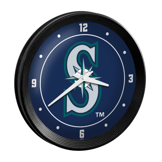 Seattle Mariners: Logo Ribbed Frame Wall Clock