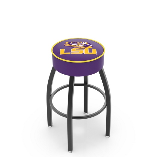 L8b1 4" Louisiana State Cushion Seat With Black Wrinkle Base Swivel Bar Stool By Holland Bar Stool Company