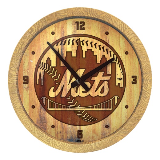 York Mets: Branded "Faux" Barrel Top Clock