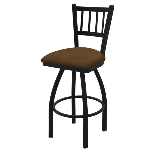 810 Contessa Swivel Stool With Black Wrinkle Finish And Rein Thatch Seat
