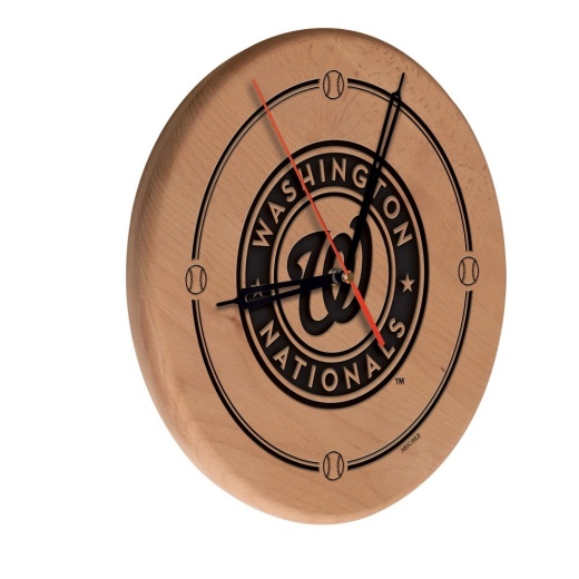 Washington Nationals 13" Solid Wood Engraved Clock