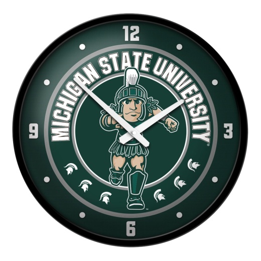 Michigan State Spartans: Sparty Modern Disc Wall Clock