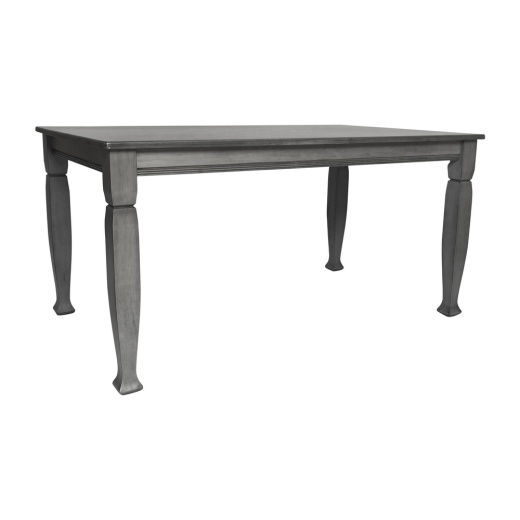 Grace 60" Solid Wood Dining Table With Turned Wooden Legs, Commercial Grade Heavy Duty Rectangle Wood Table For 6, Antique Gray Finish