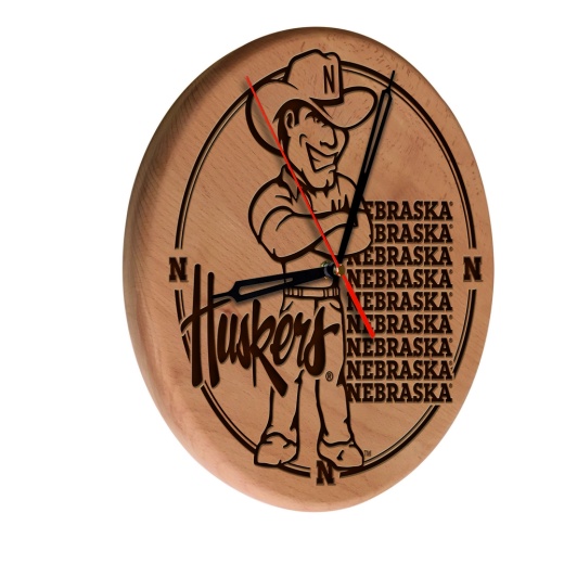 Nebraska Laser Engraved Wood Clock By The Holland Bar Stool Co