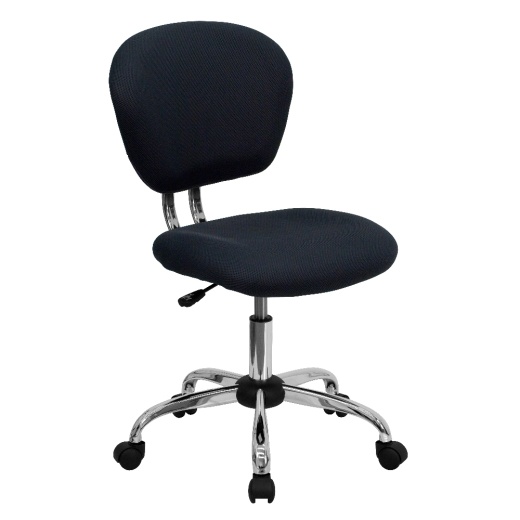 Beverly Midback Gray Mesh Padded Swivel Task Office Chair With Chrome Base