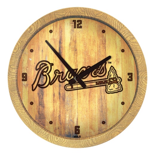 Atlanta Braves: Branded "Faux" Barrel Top Clock