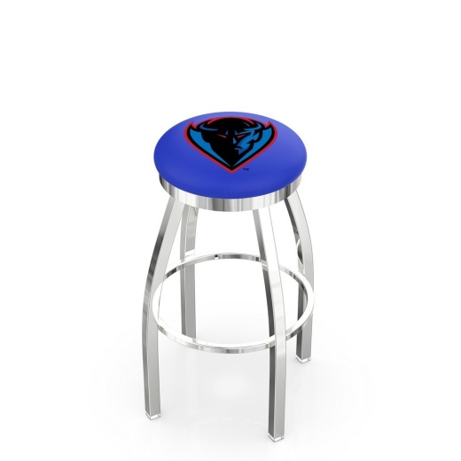 L8c2c Chrome Depaul Swivel Bar Stool With Accent Ring By Holland Bar Stool Company