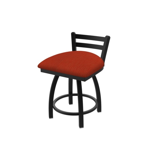 411 Jackie Low Back Swivel Stool With Black Wrinkle Finish And Graph Poppy Seat