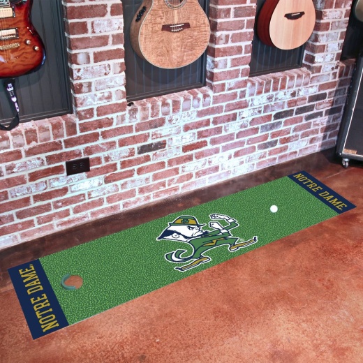 Notre Dame Fighting Irish Putting Green Mat 1.5Ft. X 6Ft., Leprechaun