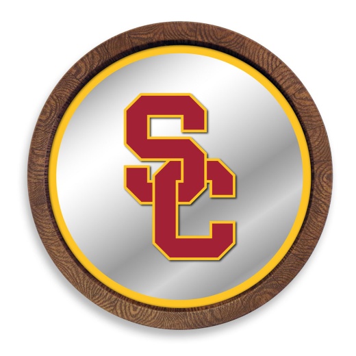 Usc Trojans: Sc "Faux" Barrel Top Mirrored Wall Sign