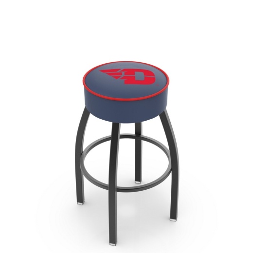 L8b1 4" University Of Dayton Cushion Seat With Black Wrinkle Base Swivel Bar Stool By Holland Bar Stool Company