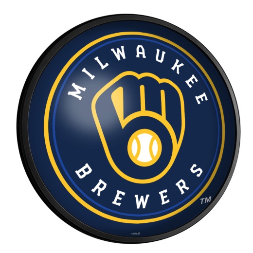 Milwaukee Brewers: Round Slimline Lighted Wall Sign