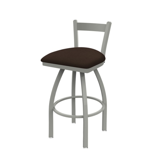 821 Catalina Low Back Swivel Stool With Anodized Nickel Finish And Rein Coffee Seat