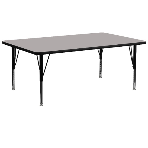Wren 30''W X 72''L Rectangular Grey Hp Laminate Activity Table Height Adjustable Short Legs