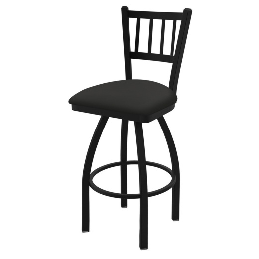 810 Contessa Swivel Stool With Black Wrinkle Finish And Canter Iron Seat
